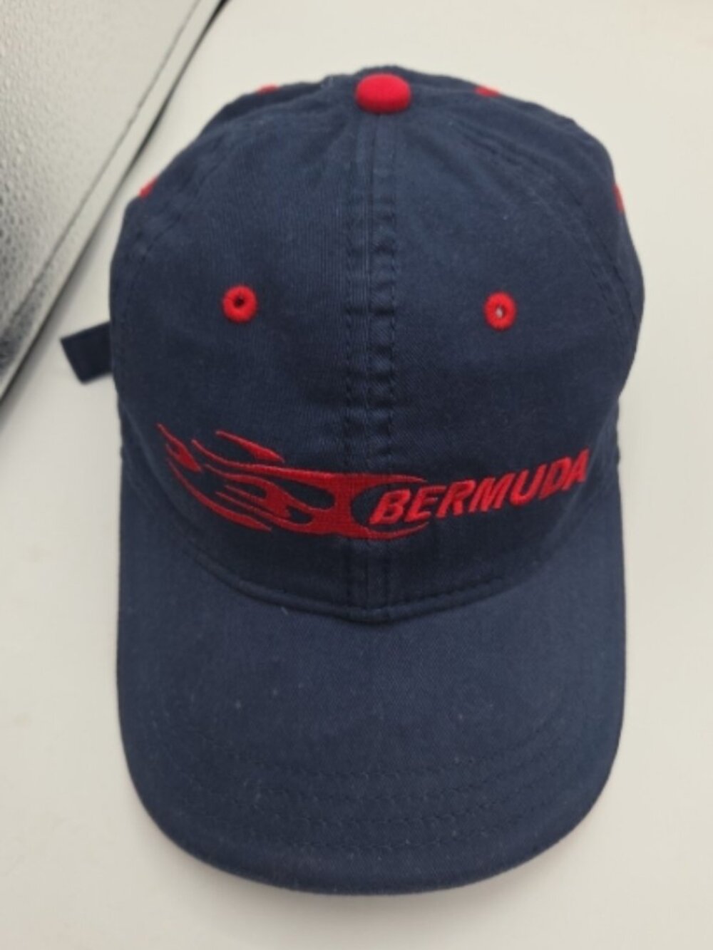 Sherry Resortwear Bermuda Strapback Hat Blue Embroidered Adjustable